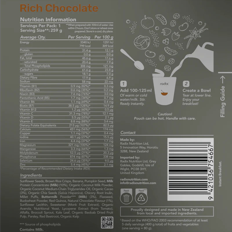 Radix Ultra Breakfast - 800kcal | Solara x Radix Nutrition