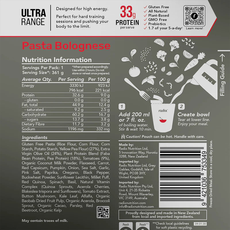 Radix Ultra Meals - 800kcal Meals | Solara x Radix Nutrition