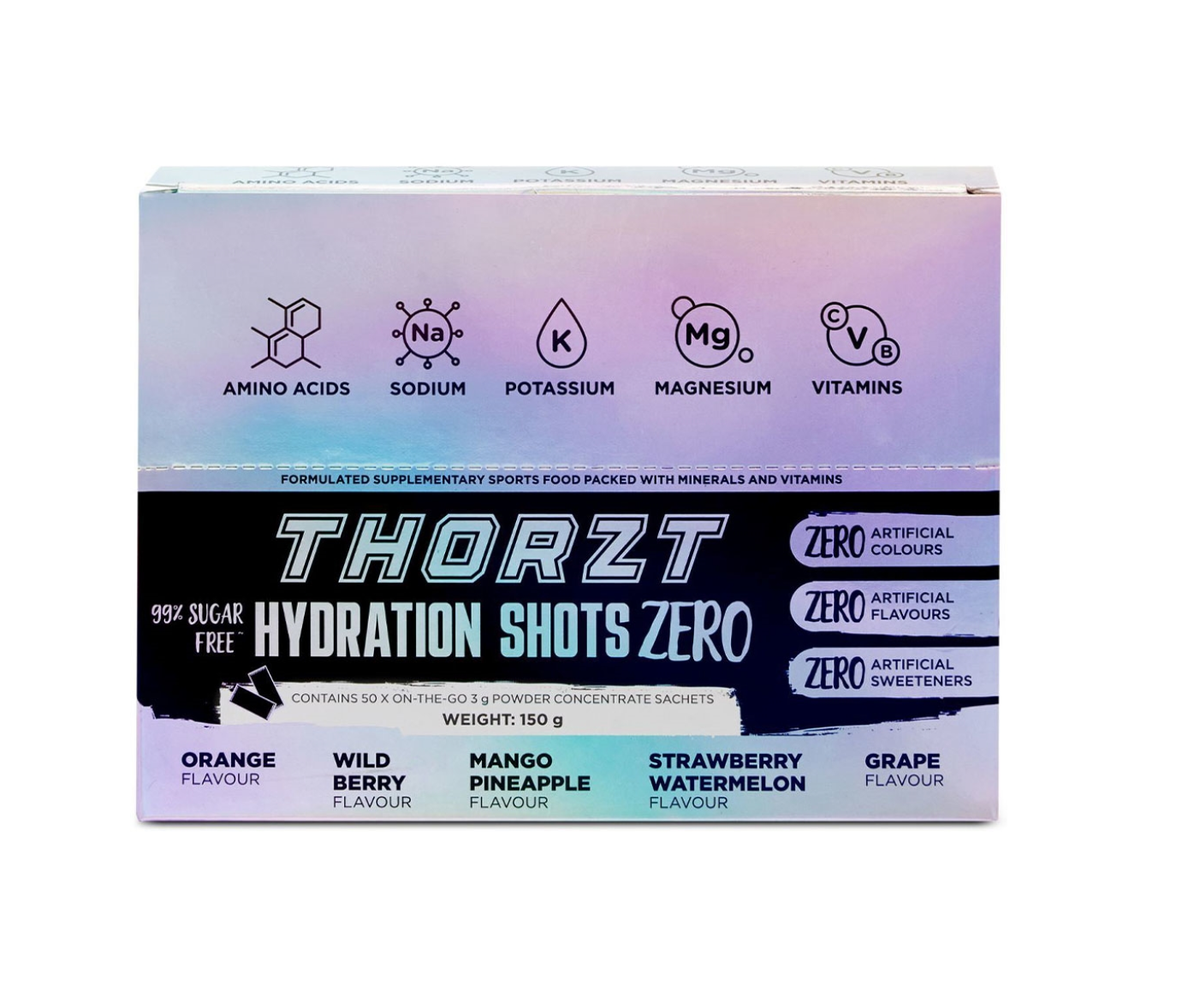 THORZT Hydration Shots Zero Natural Mixed Flavours | 50 Pack